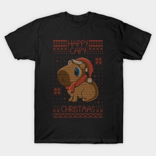 Happy Capy Christmas - Cute capybara T-Shirt